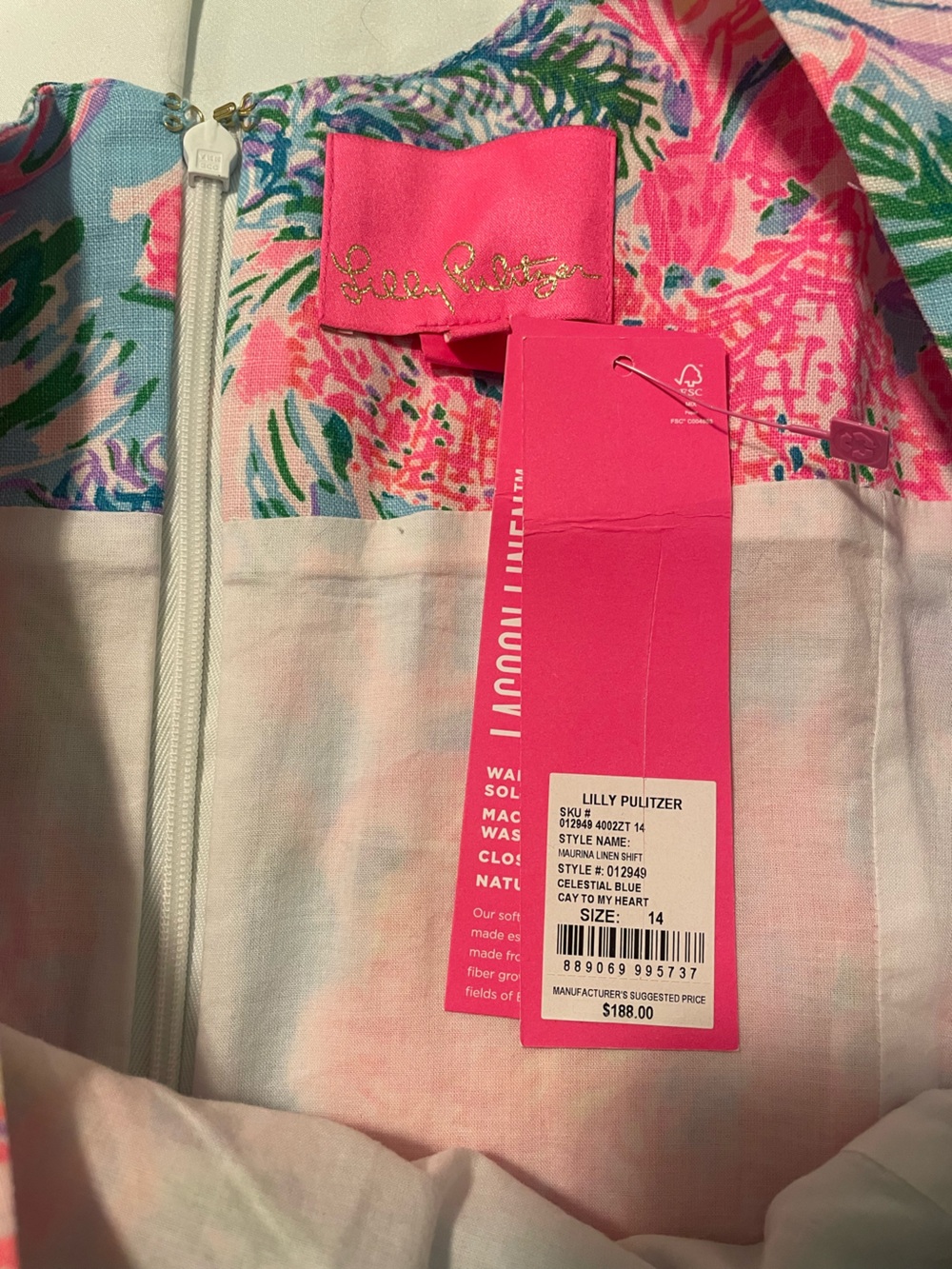 Lilly Pulitzer Tropical Pink & Blue Shift Dress